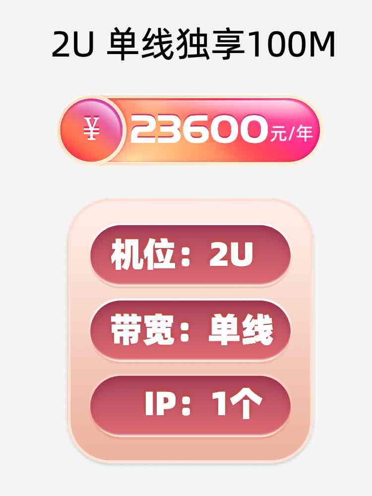 宁波2U独享100M服务器托管